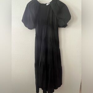 FRAME NWT Gathered Seam Puff Sleeve Dress. Transitional dress.